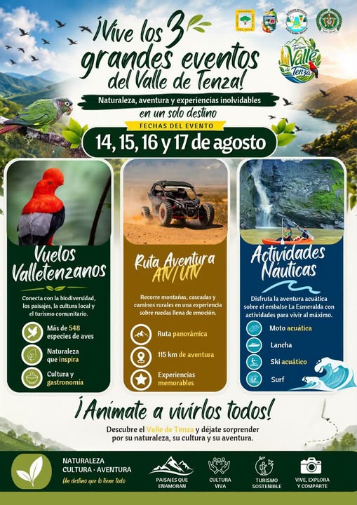 Afiche del Festival Turístico del Valle de Tenza del 14 al 17 de agosto de 2026
