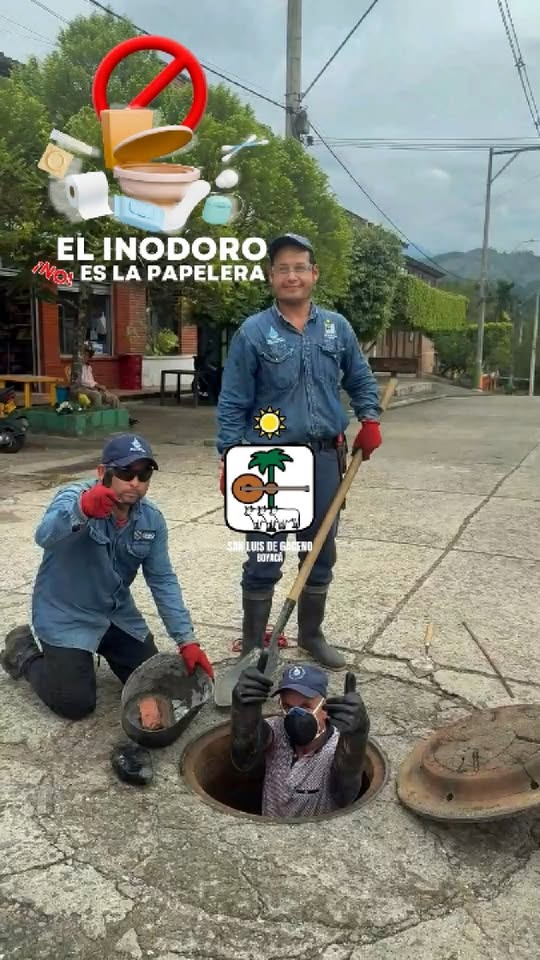 Operarios limpian el alcantarillado en febrero de 2026 en San Luis de Gaceno