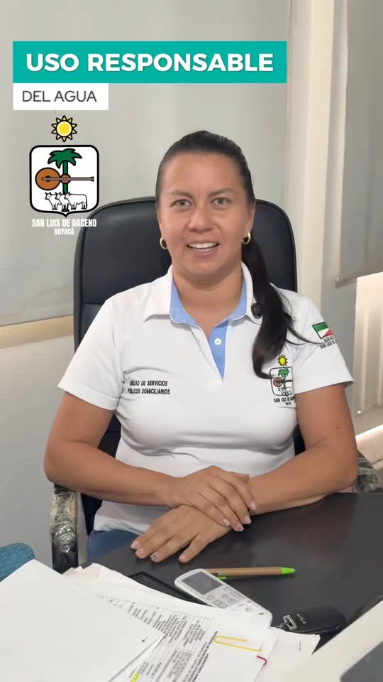 Funcionaria de la Unidad de Servicios Públicos de San Luis de Gaceno en la campaña de uso responsable del agua