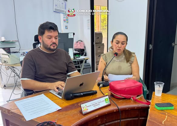 Sesión de control político a la Secretaría de Hacienda en el Concejo de San Luis de Gaceno, el 21 de mayo de 2026