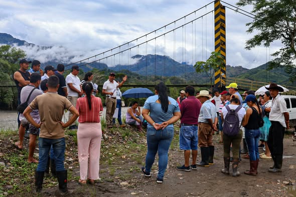 Puente Argelia: funden la plataforma de ingreso y buscan salidas a la erosión del Lengupá