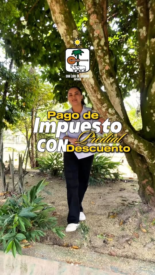 Afiche de la Alcaldía sobre el pago del impuesto predial con descuento en San Luis de Gaceno