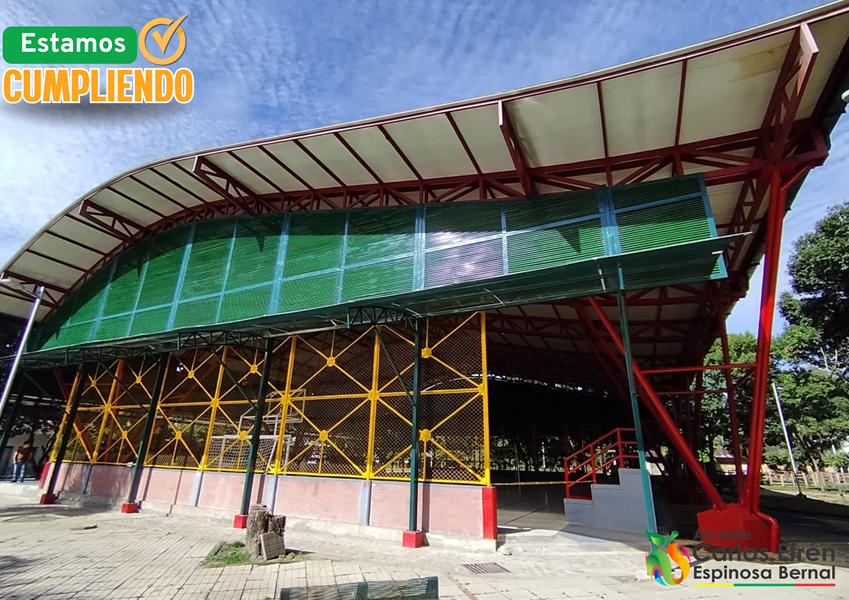 Fachada del polideportivo de Aguaclara entregado por la Alcaldía de Sabanalarga