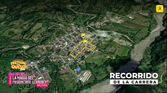 Recorrido de la carrera 5K y 10K del Festival del Queso 2026 sobre el casco urbano de San Luis de Gaceno