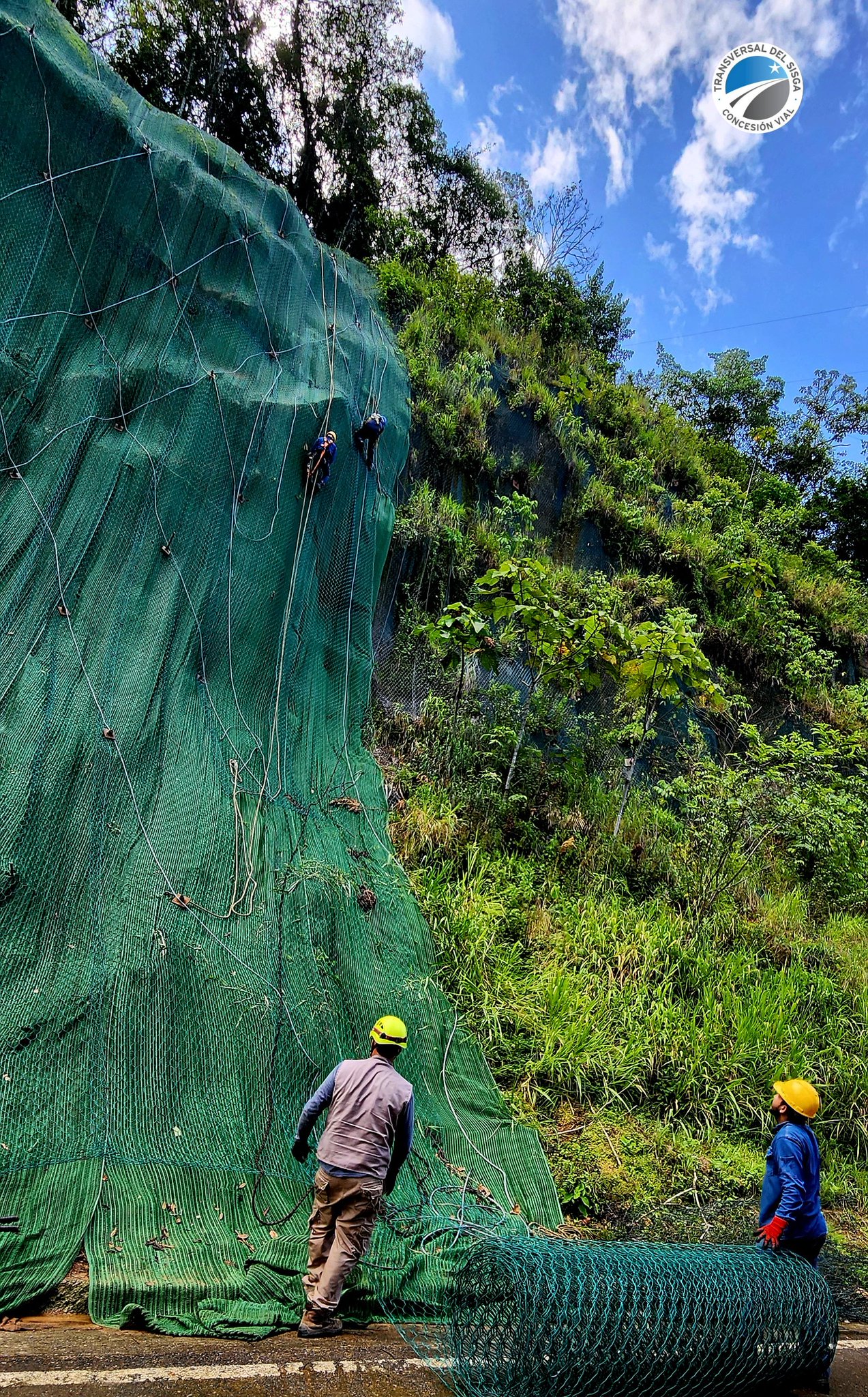 Obras de protección de talud de la Transversal del Sisga en el sector La Agustinera, San Luis de Gaceno