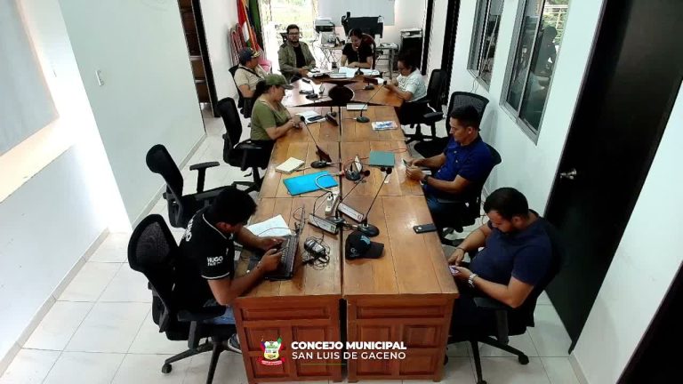 Concejales de San Luis de Gaceno sentados en la mesa del recinto durante la sesión plenaria