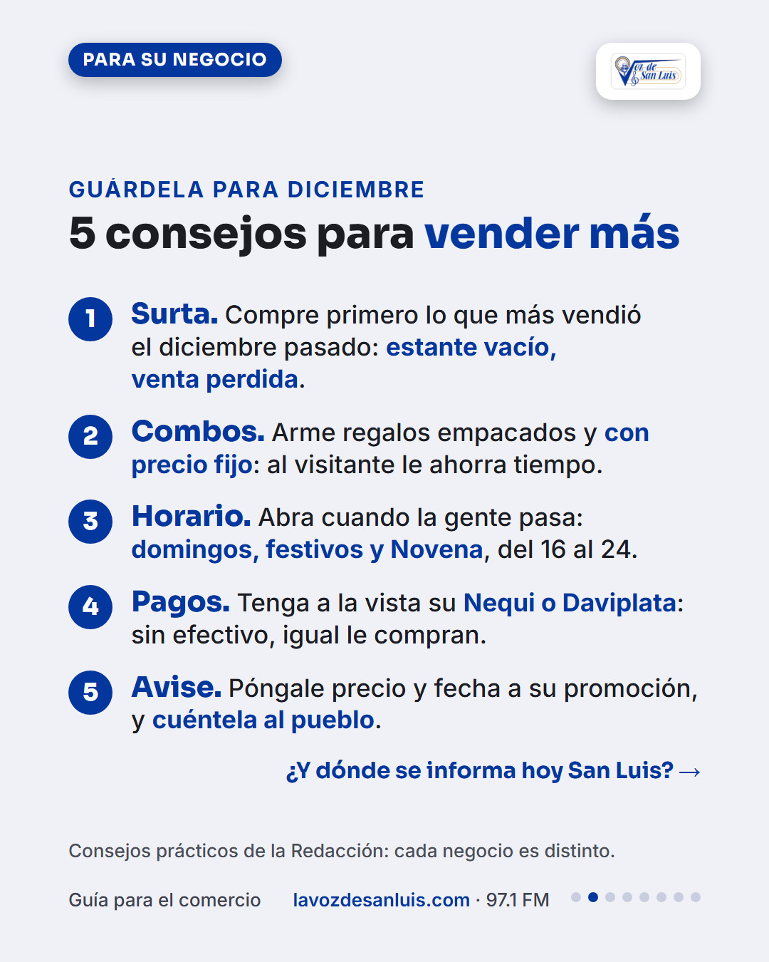 Los 5 consejos para vender más en diciembre: surta, arme combos, abra cuando la gente pasa, reciba pagos digitales y avise