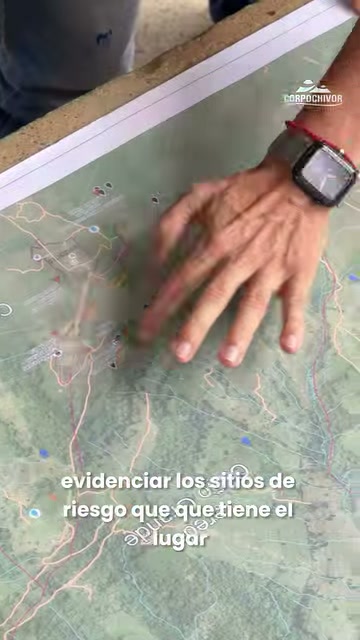 Mapa de los sitios de riesgo del centro poblado Horizontes revisado por Corpochivor