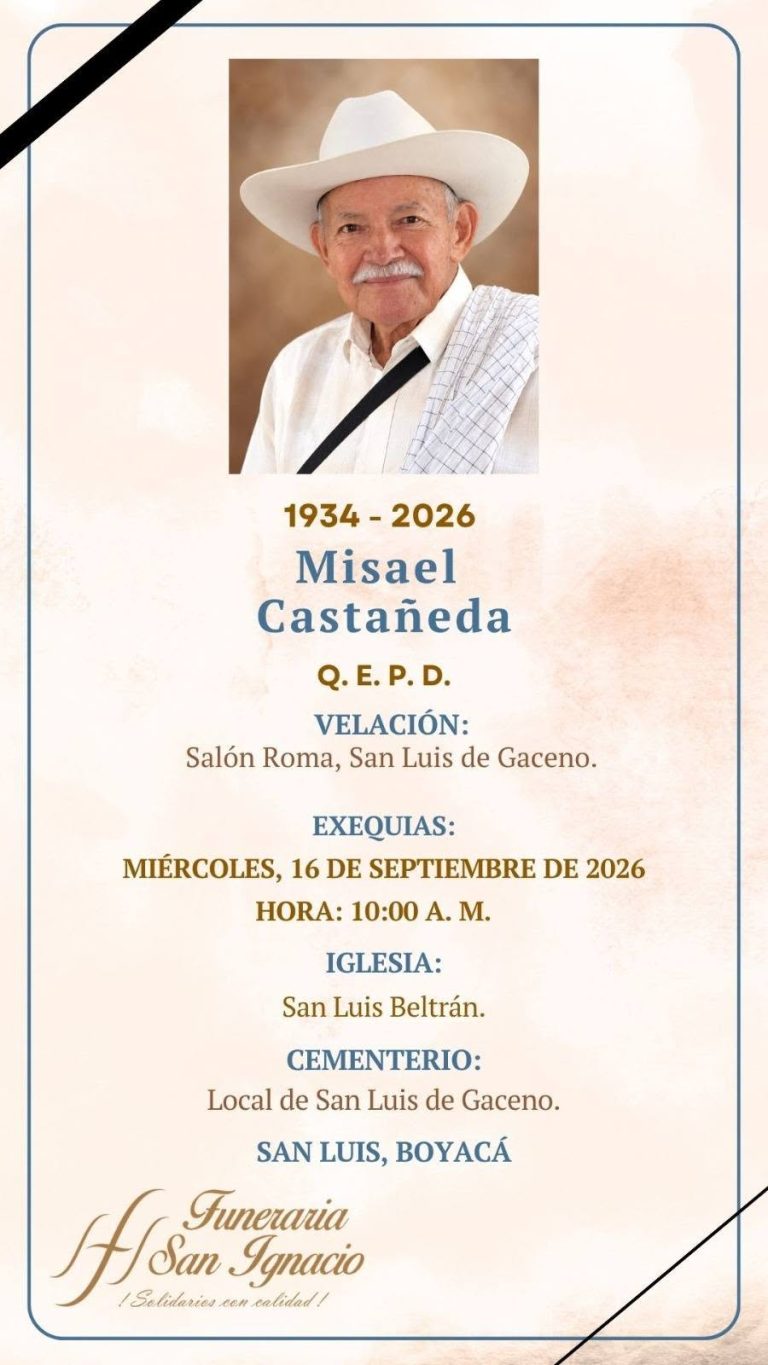 Exequias de Misael Castañeda (1934-2026) en San Luis de Gaceno, programadas el 16 de septiembre