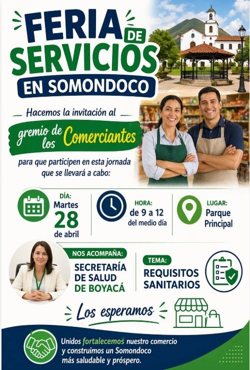 Somondoco convocó a sus comerciantes a una feria de servicios sobre requisitos sanitarios