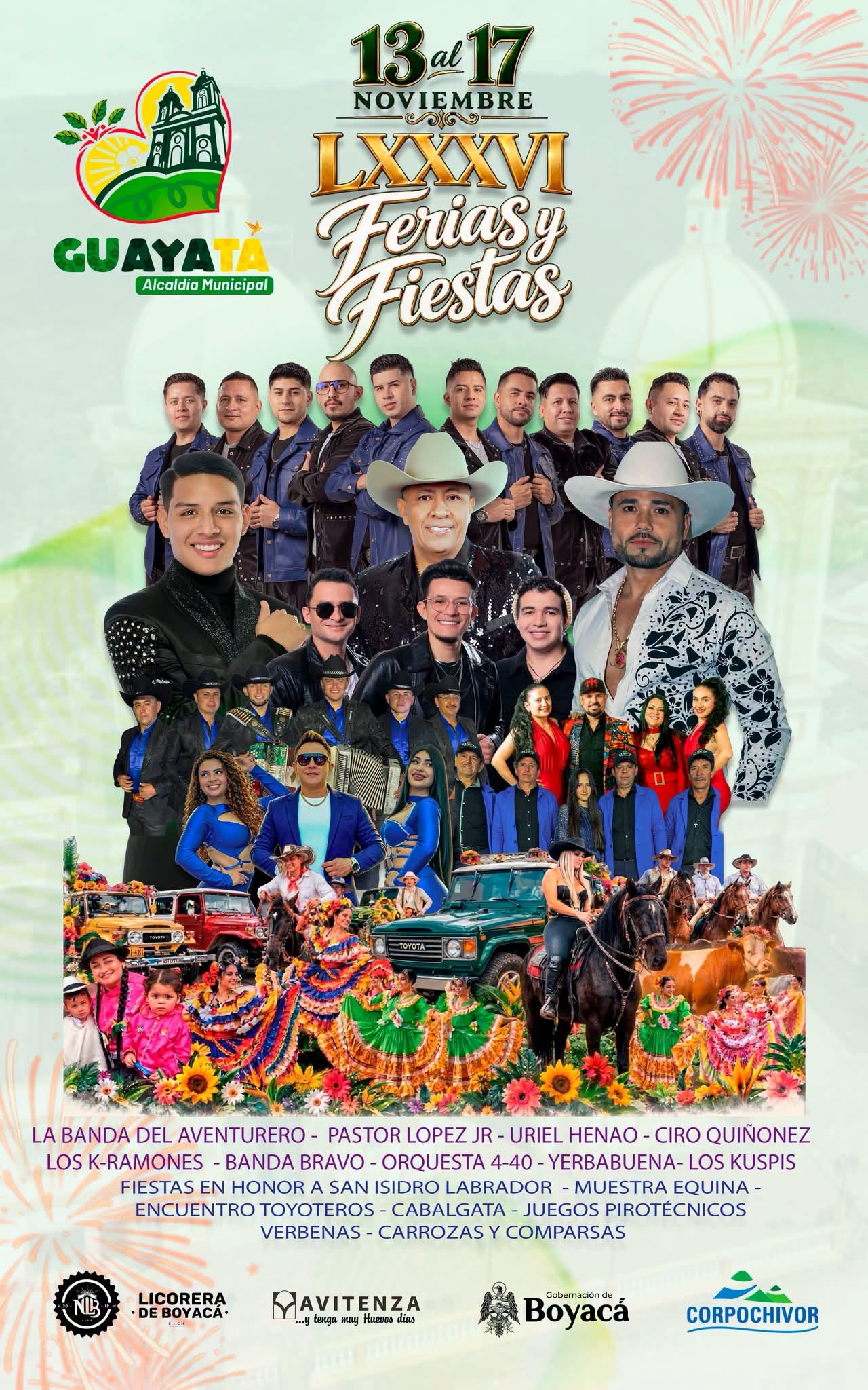 Afiche oficial de las LXXXVI Ferias y Fiestas de Guayatá, del 13 al 17 de noviembre de 2026