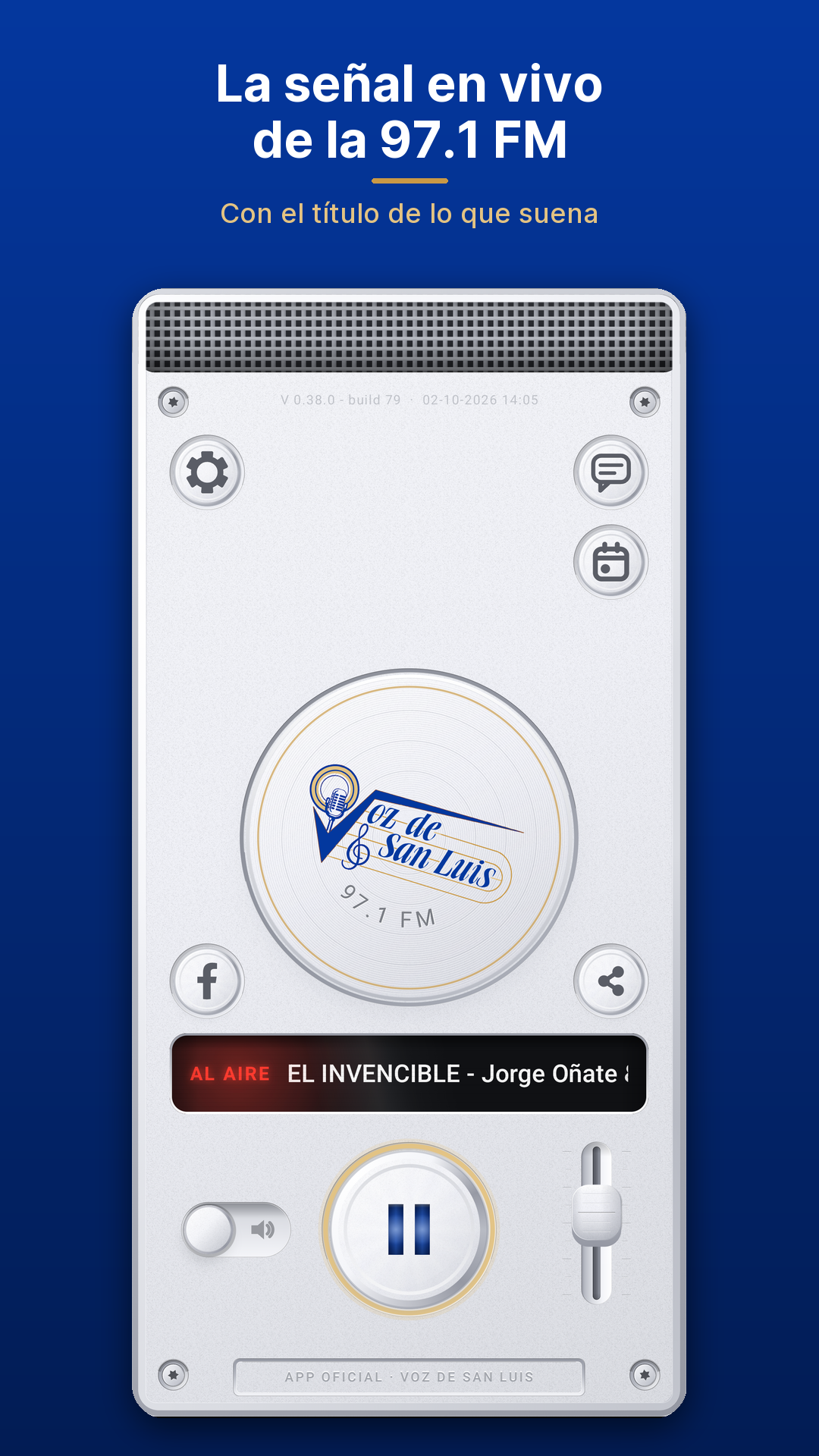 La señal en vivo de la 97.1 FM en la app La Voz de San Luis