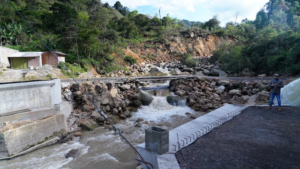Sector del puente Sisa, en Úmbita, tras su colapso en 2024