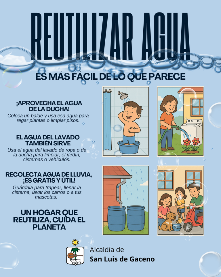 Reutilizar el agua en casa: Alcaldía de San Luis de Gaceno sugiere usar la de la ducha y la lluvia